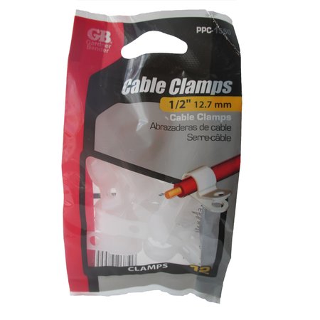 Gardner Bender Cable Clamp, 12 in Max Bundle Dia, Plastic, White PPC-1550